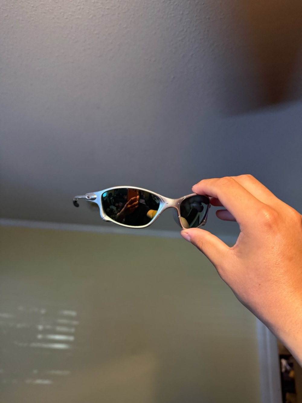 Silver Frame Black Lens Sport Oakley okleys Sunglasses